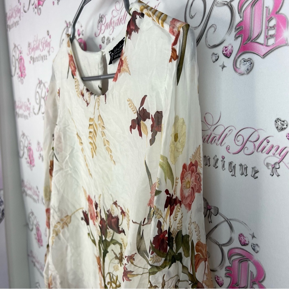 Bella amore Italy top blouse flowers silk made in Italy 🇮🇹 Floral Print Women's - Picture 11 of 16